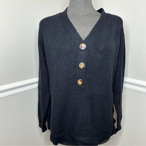 Black Knit Oversized Sweater